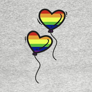gay valentine heart balloons, lgbtq+ valentine gift idea T-Shirt